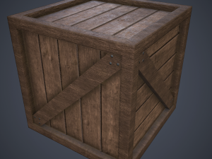 pbr wooden crate 3Dモデル