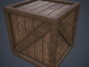 pbr wooden crate 3D Model