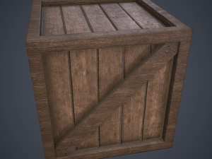 pbr wooden crate 3Dモデル