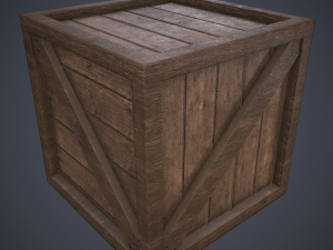 pbr wooden crate 3Dモデル