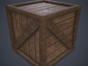 pbr wooden crate 3Dモデル