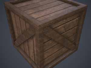 pbr wooden crate 3Dモデル