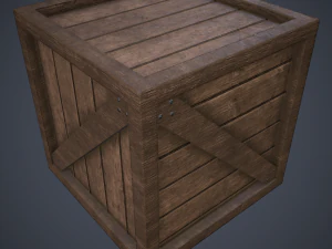 pbr wooden crate 3D Model