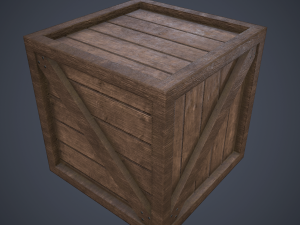 pbr wooden crate 3Dモデル