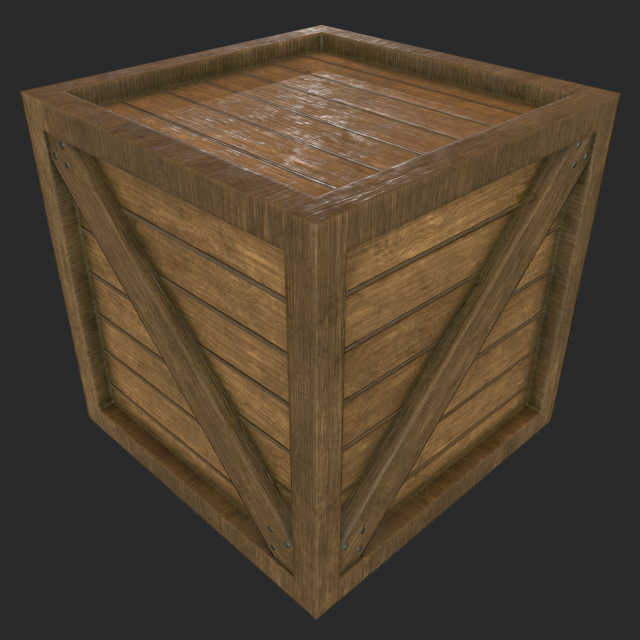 pbr wooden crate 3Dモデル .c4d .max .obj .3ds .fbx .stl .blend 