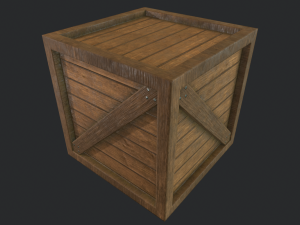 pbr wooden crate 3Dモデル