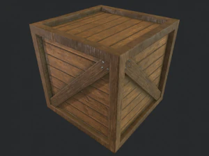 pbr wooden crate 3D Model