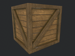 pbr wooden crate 3Dモデル