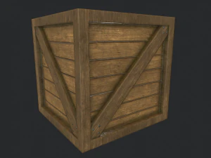 pbr wooden crate 3D Model