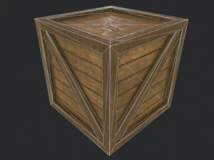 pbr wooden crate 3D Model