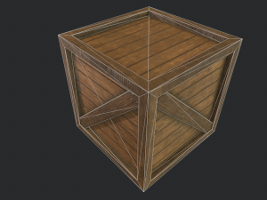 pbr wooden crate 3Dモデル