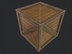 pbr wooden crate 3D Model