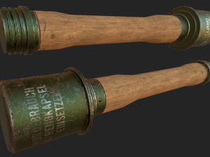 pbr stielhandgranate - wwii german m24 stick grenade 3D Модель