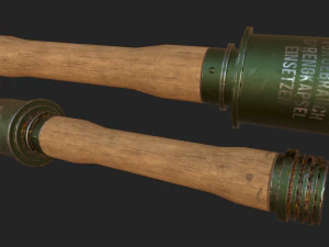 pbr stielhandgranate - wwii german m24 stick grenade 3D Model