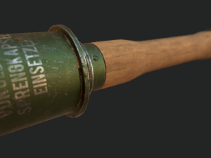 pbr stielhandgranate - wwii german m24 stick grenade 3D Модель
