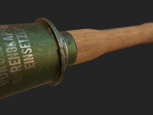 pbr stielhandgranate - wwii german m24 stick grenade 3D Model