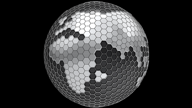 hexagon planet earth 3D-Modell .c4d .max .obj .3ds .fbx .stl .blend 