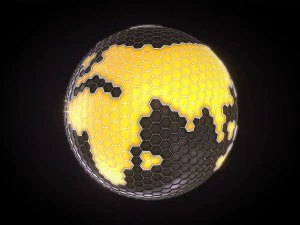 hexagon planet earth 3D Model