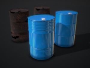 two types of oil barrels 3D Model
