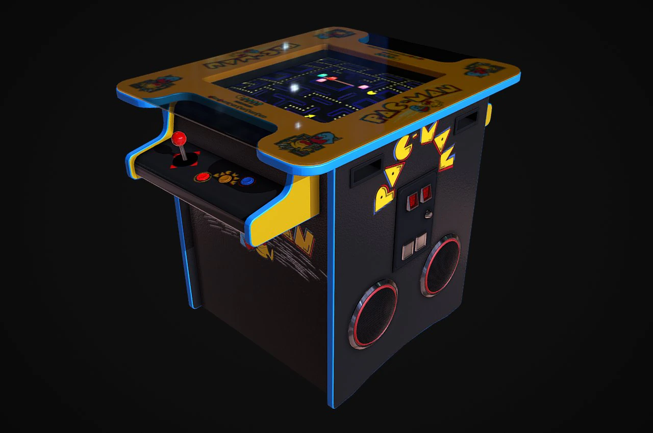 máquina de jogo arcade de mesa de coquetel Modelo 3D .c4d .max .obj .3ds .fbx .stl .blend