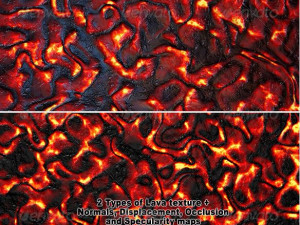 two types of hq volcano lava - magma textures CG Textures