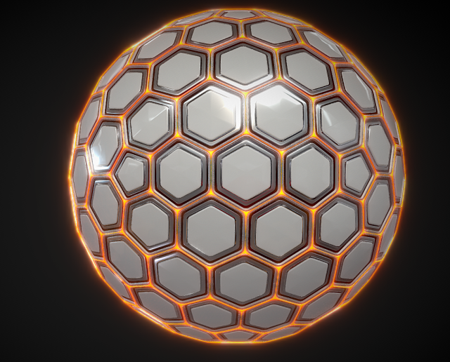 sci-fi hexa sphere 3D 模型 .c4d .max .obj .3ds .fbx .stl .blend 