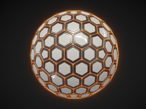 sci-fi hexa sphere 3D 模型