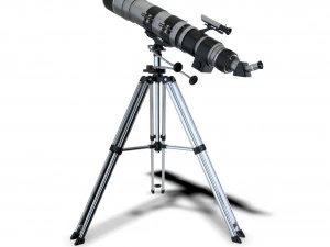 detailed hq telescope and tripod 3D Model