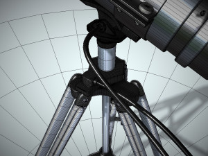 detailed hq telescope and tripod 3D Model