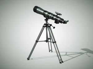 detailed hq telescope and tripod 3D Model