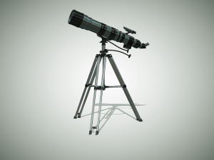 detailed hq telescope and tripod 3D Model
