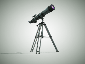 detailed hq telescope and tripod 3D Model