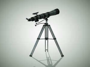 detailed hq telescope and tripod 3D Model