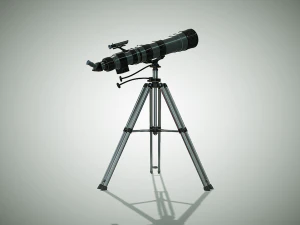 detailed hq telescope and tripod 3D Model