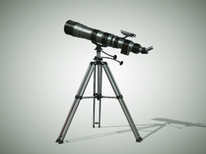 detailed hq telescope and tripod 3D Model