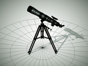 detailed hq telescope and tripod 3D Model