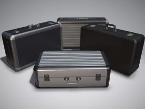 金属公文包 - 低高聚 3D 模型