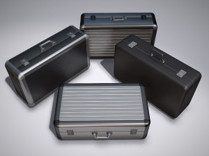 metal briefcases - low high poly 3D Модель