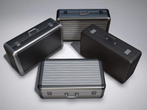 金属公文包 - 低高聚 3D 模型