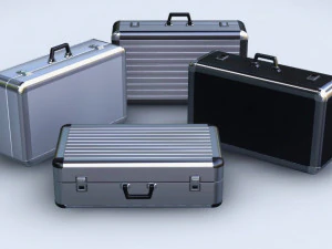 金属公文包 - 低高聚 3D 模型