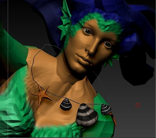 escultura sirena verde Modelo 3D .c4d .max .obj .3ds .fbx .stl .blend 