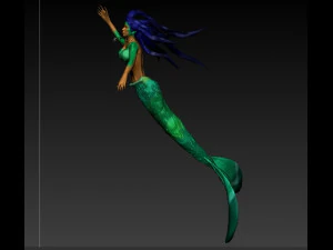 escultura sirena verde Modelo 3D