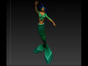 escultura sirena verde Modelo 3D