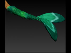 mermaid green sculture 3D Модель