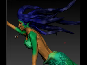 escultura sirena verde Modelo 3D