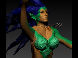 mermaid green sculture 3D Модель