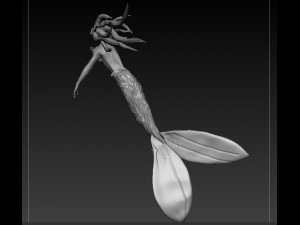 mermaid green sculture 3D Модель