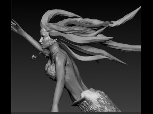 mermaid green sculture 3D Модель