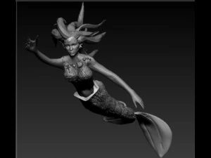 escultura sirena verde Modelo 3D
