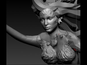 mermaid green sculture 3D Модель